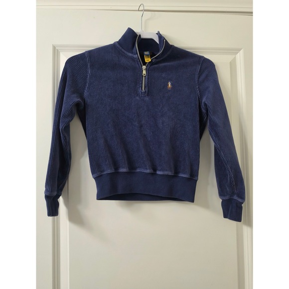 Polo Ralph Lauren Other - Polo Ralph Lauren Kids Navy Corduroy Quarter Zip Pullover Sweater Size M 8-10
